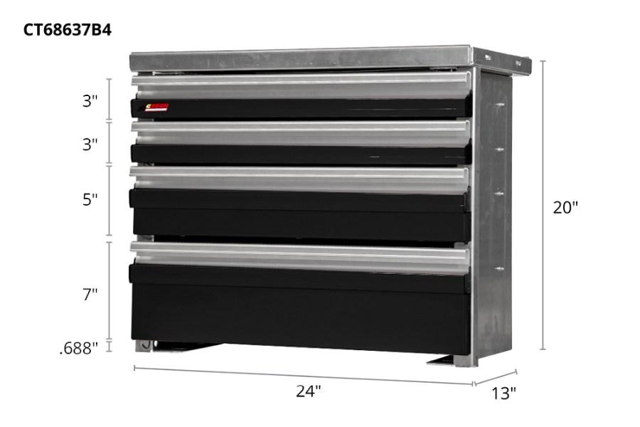 Picture of CTech 4 Drawer Black Toolbox Systems