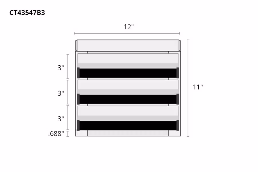 Picture of CTech 3 Drawer Black Toolbox Systems