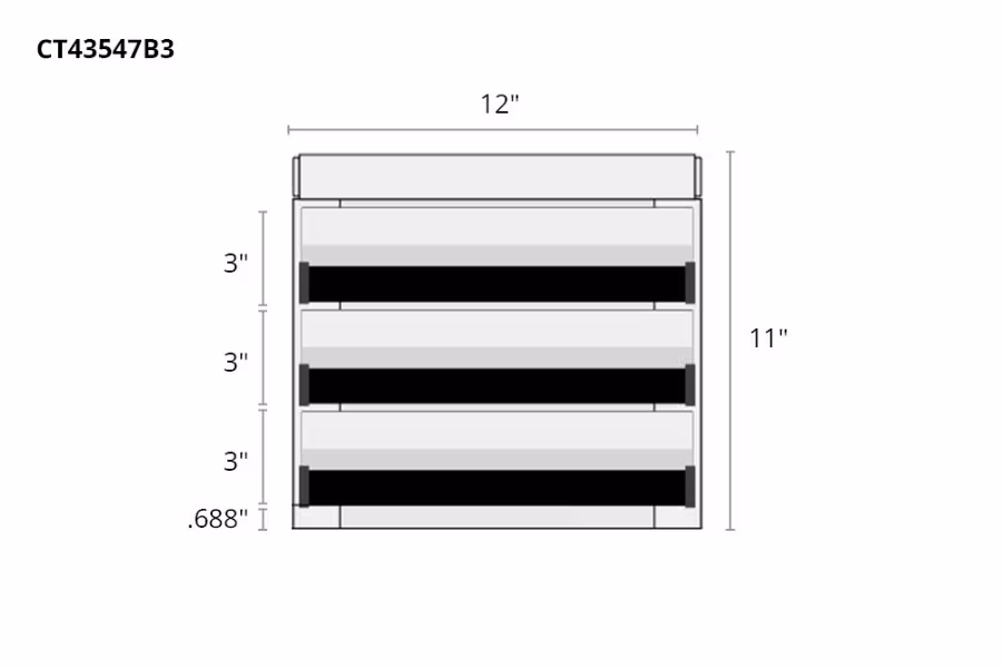 Picture of CTech 3 Drawer Black Toolbox Systems