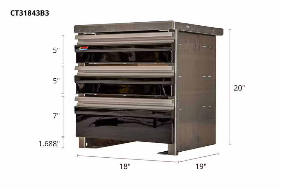 Picture of CTech 3 Drawer Black Toolbox Systems