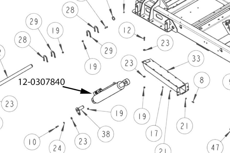 Picture of Miller Lift Cylinder 3.5" Diameter x 9.5" Stroke