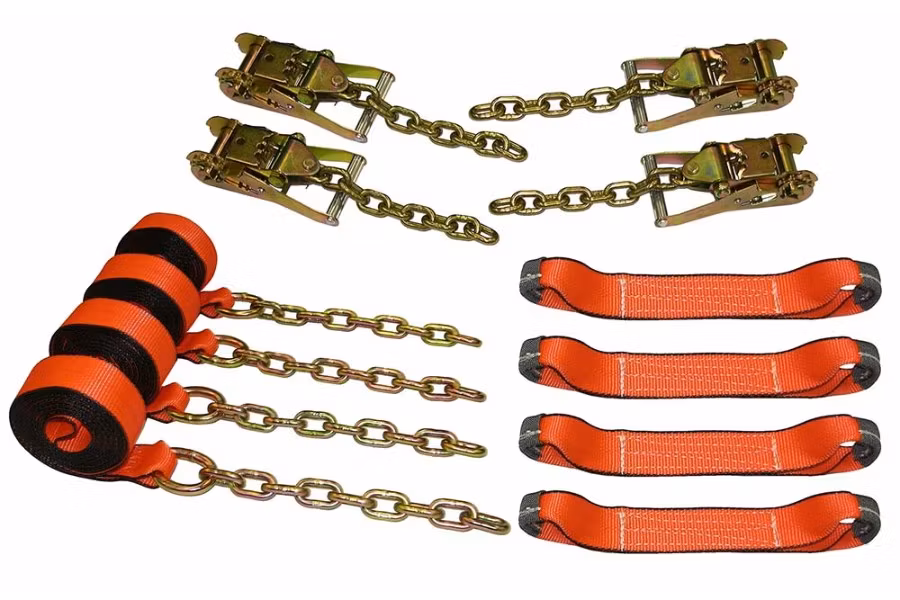 Picture of B/A Products 8-Point Tie Down System with Chains and Wide Handled Ratchets