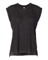 BELLA + CANVAS Women's Flowy Rolled Cuffs Muscle Tee