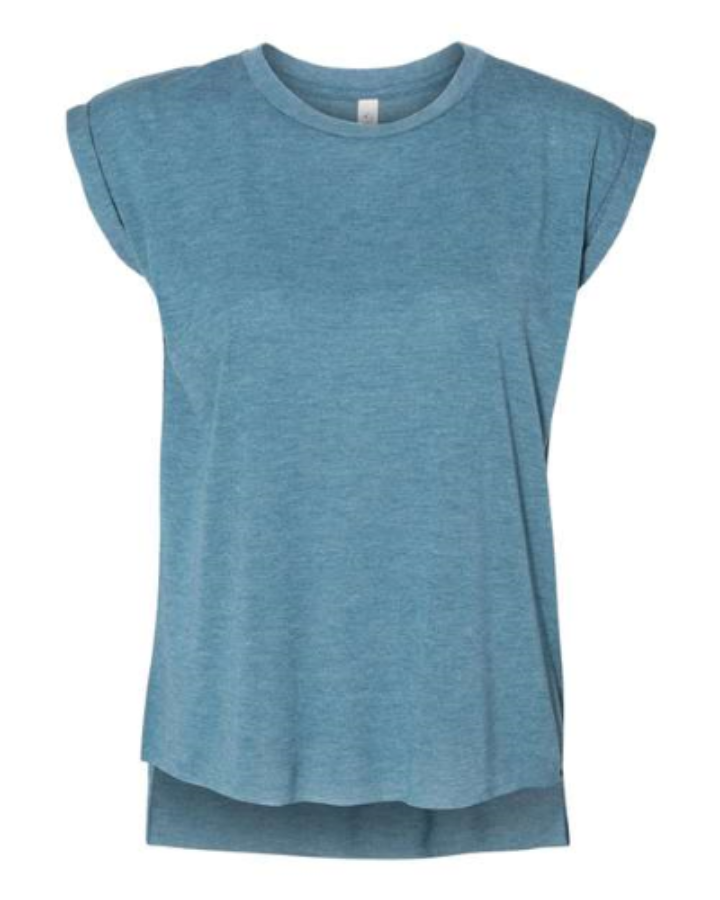 Picture of BELLA + CANVAS Women's Flowy Rolled Cuffs Muscle Tee