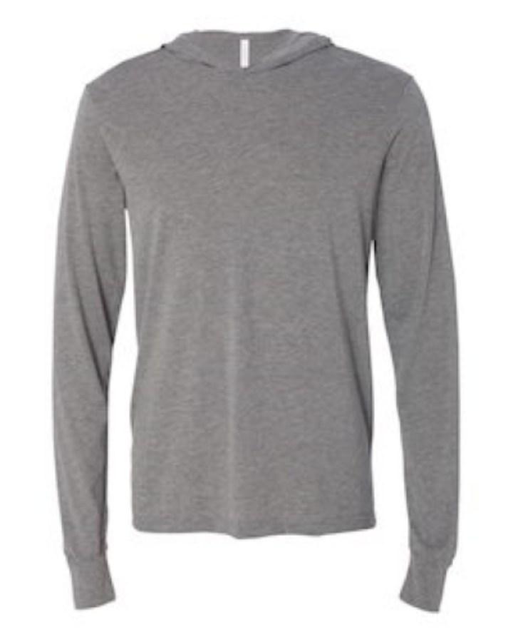 BELLA + CANVAS Jersey Hooded Long Sleeve Tee Feature Close-up