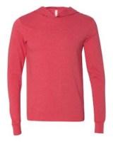 BELLA + CANVAS Jersey Hooded Long Sleeve Tee Close Up Detail