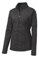Sport-Tek Ladies Sport-Wick Stretch Reflective 1/2-Zip Pullover