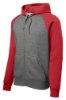 Picture of Sport-Tek Raglan Colorblock Full-Zip Hooded Fleece Jacket