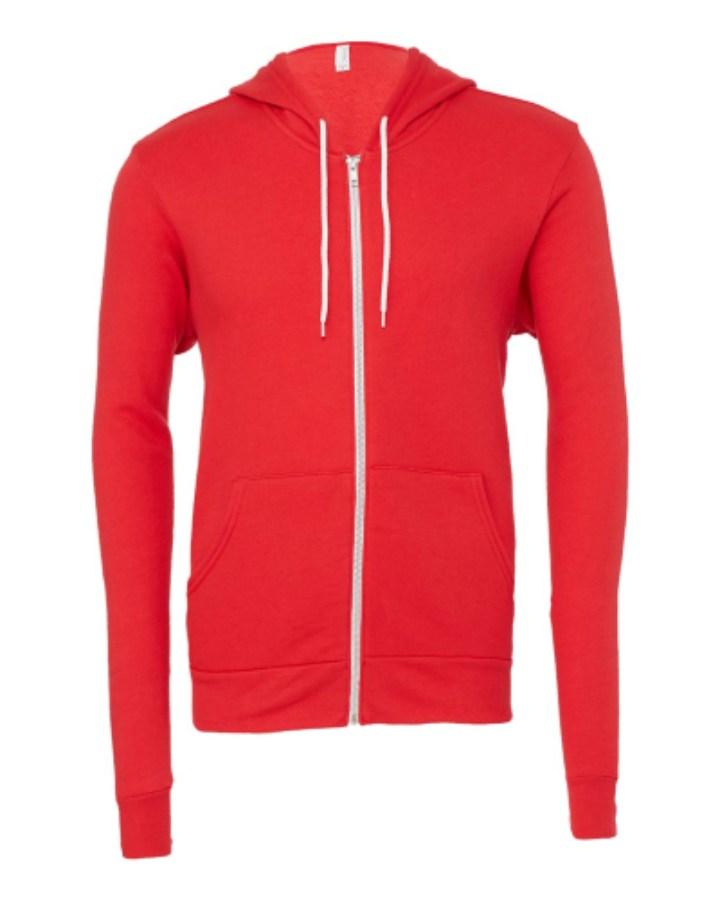 BELLA + CANVAS Sponge Fleece Full-Zip Hoodie Feature Close-up