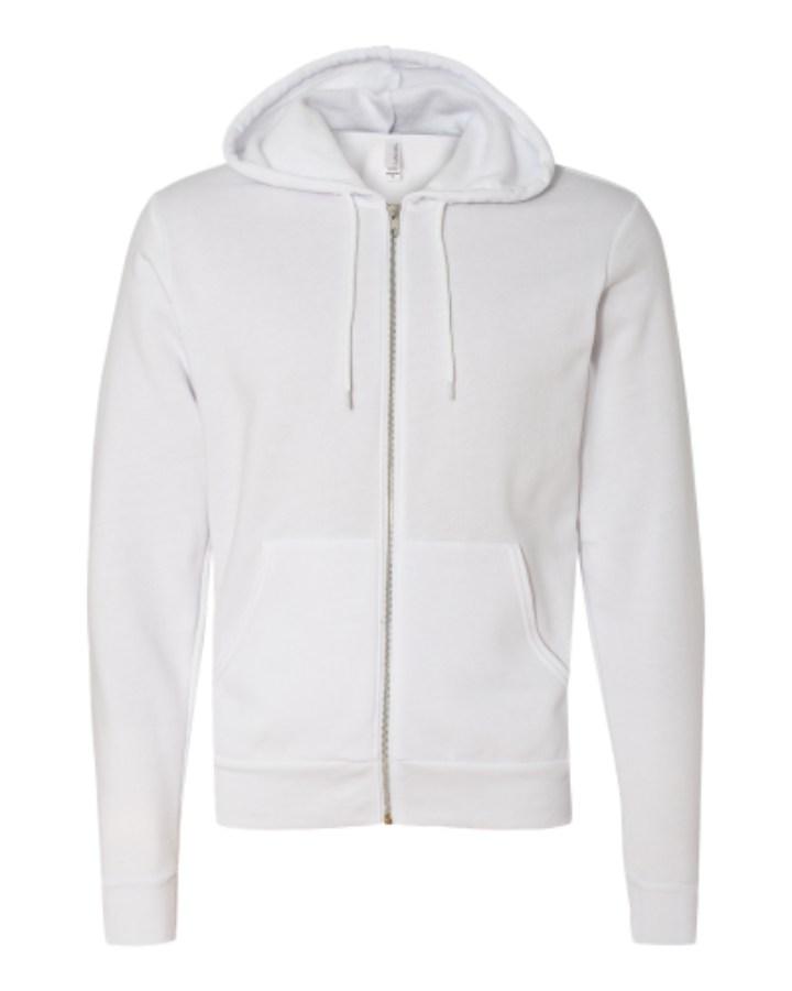 BELLA + CANVAS Sponge Fleece Full-Zip Hoodie Close Up Detail