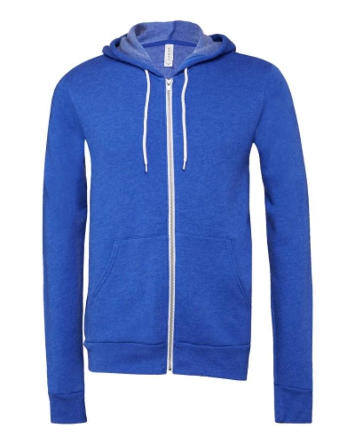 BELLA + CANVAS Sponge Fleece Full-Zip Hoodie Perspective View