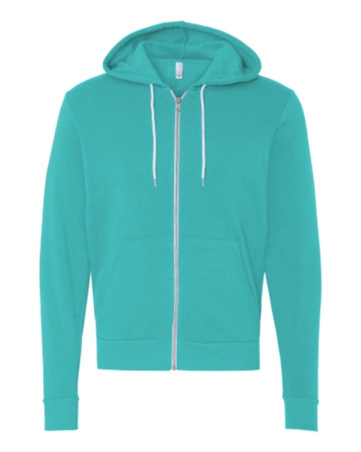 BELLA + CANVAS Sponge Fleece Full-Zip Hoodie Feature Close-up