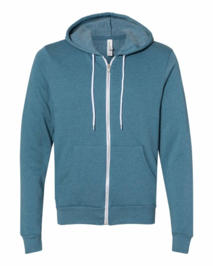 BELLA + CANVAS Sponge Fleece Full-Zip Hoodie Perspective View