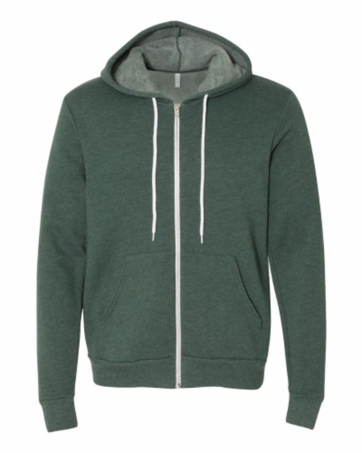 BELLA + CANVAS Sponge Fleece Full-Zip Hoodie Feature Close-up