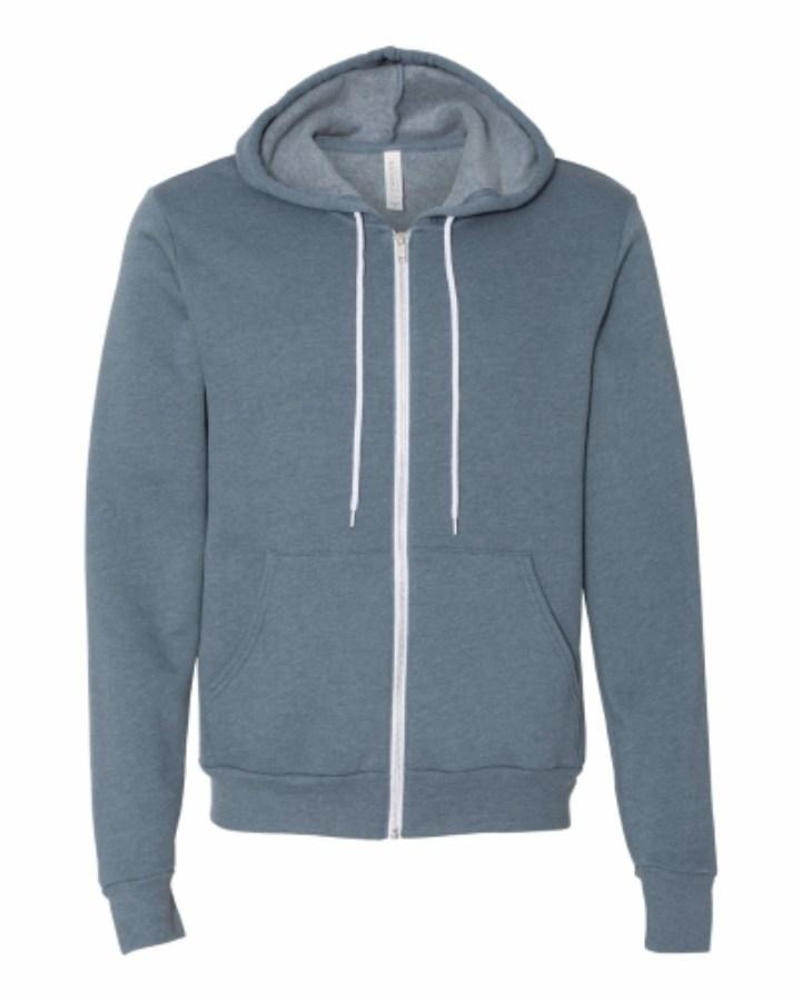 BELLA + CANVAS Sponge Fleece Full-Zip Hoodie Perspective View