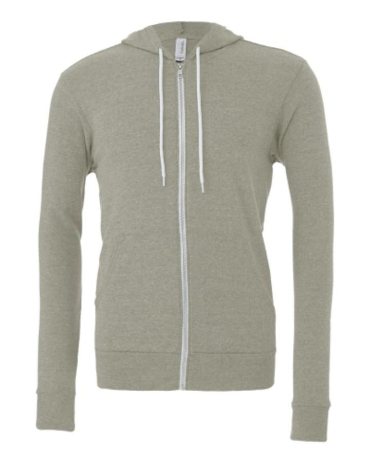 BELLA + CANVAS Sponge Fleece Full-Zip Hoodie Feature Close-up