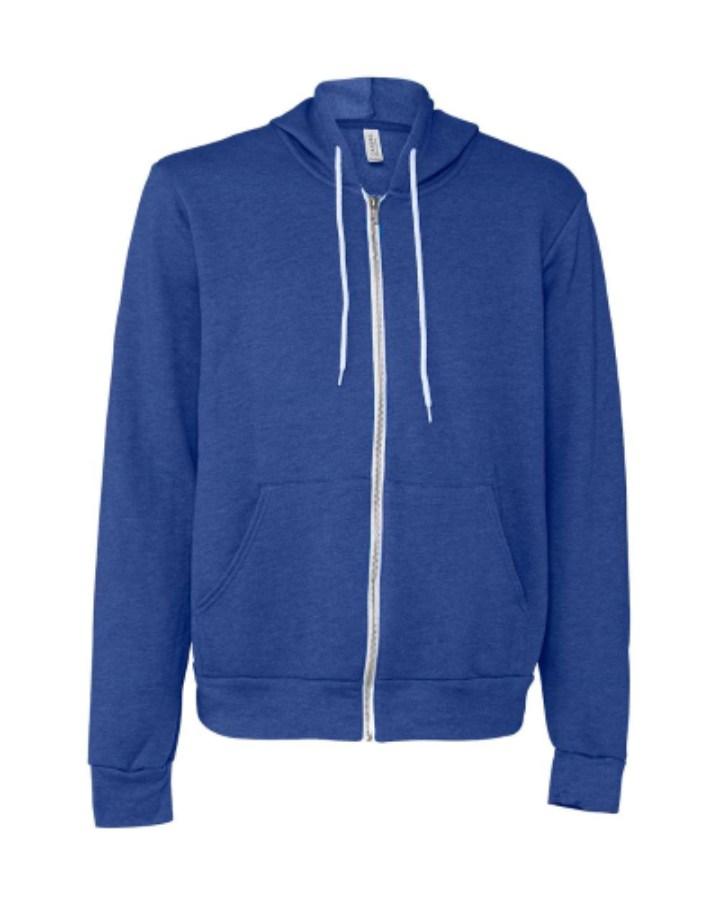 BELLA + CANVAS Sponge Fleece Full-Zip Hoodie Close Up Detail