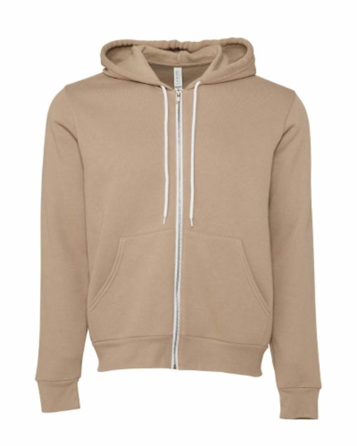 BELLA + CANVAS Sponge Fleece Full-Zip Hoodie Feature Close-up