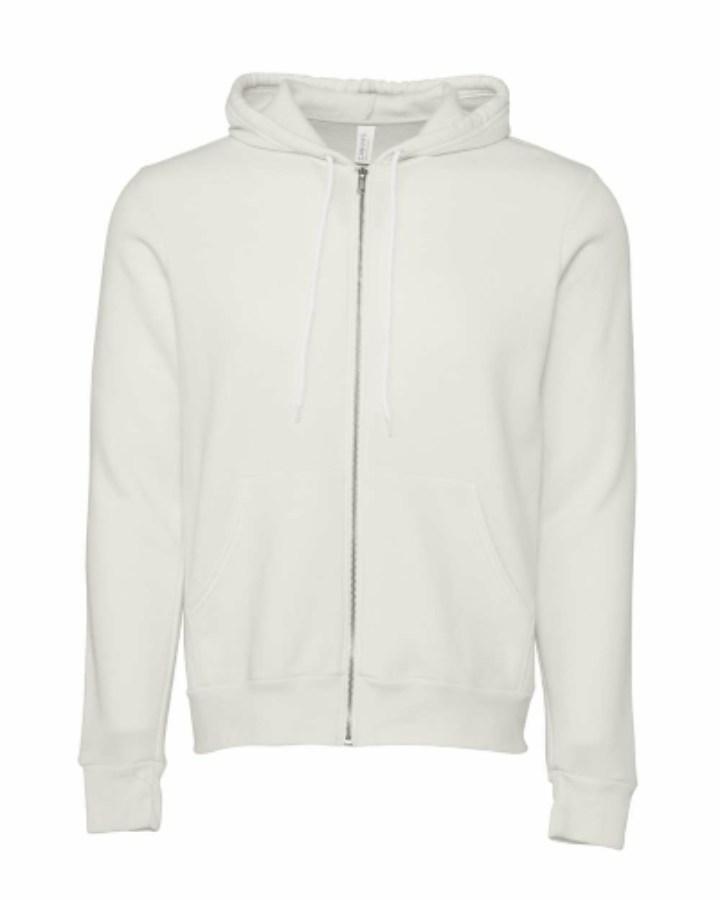 BELLA + CANVAS Sponge Fleece Full-Zip Hoodie Close Up Detail