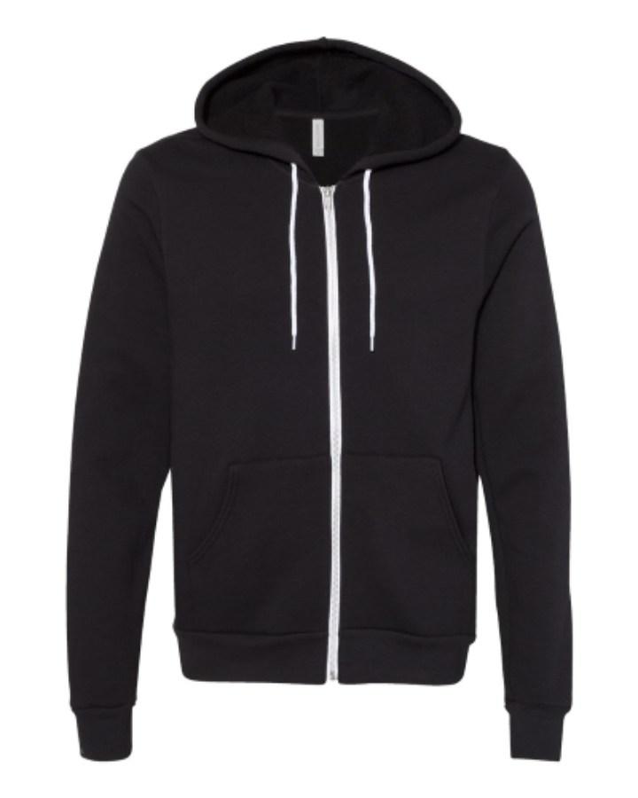 BELLA + CANVAS Sponge Fleece Full-Zip Hoodie Perspective View