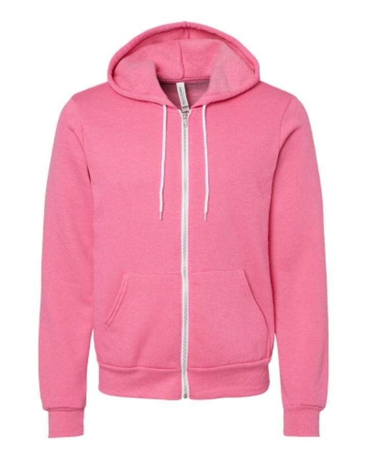 BELLA + CANVAS Sponge Fleece Full-Zip Hoodie Feature Close-up