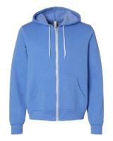BELLA + CANVAS Sponge Fleece Full-Zip Hoodie Close Up Detail