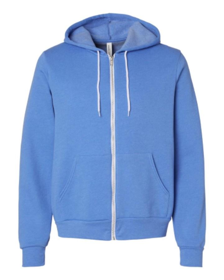 BELLA + CANVAS Sponge Fleece Full-Zip Hoodie Close Up Detail