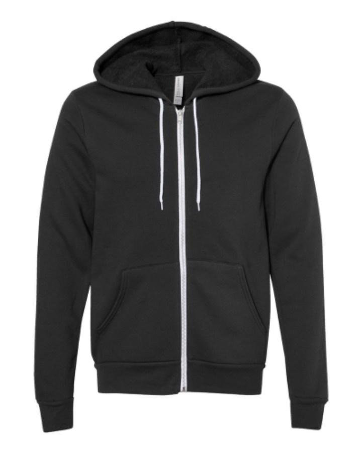 BELLA + CANVAS Sponge Fleece Full-Zip Hoodie Perspective View