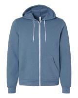 BELLA + CANVAS Sponge Fleece Full-Zip Hoodie Close Up Detail