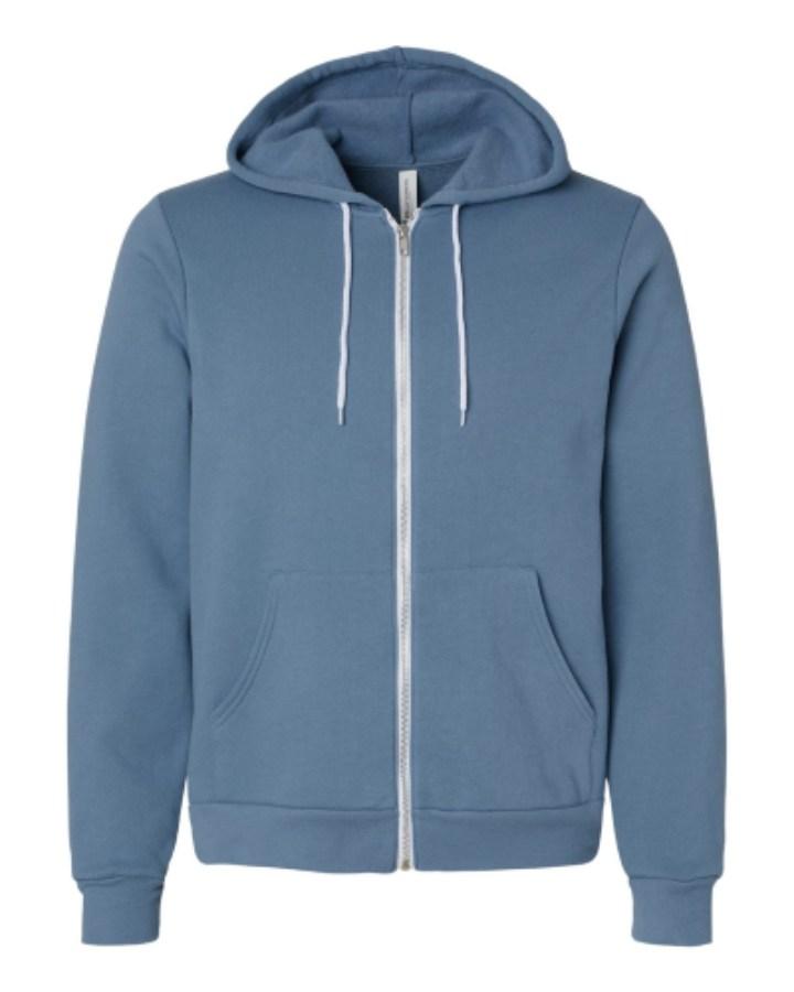 BELLA + CANVAS Sponge Fleece Full-Zip Hoodie Close Up Detail