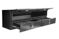 Picture of Buyers Topsider Gloss Black Diamond Tread Aluminum HD Flatbed Contractor w/Lower Drawers