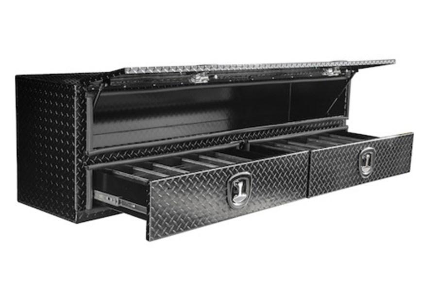 Picture of Buyers Topsider Gloss Black Diamond Tread Aluminum HD Flatbed Contractor w/Lower Drawers