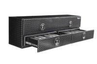 Picture of Buyers Topsider Gloss Black Diamond Tread Aluminum HD Flatbed Contractor w/Lower Drawers