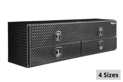 Picture of Buyers Topsider Gloss Black Diamond Tread Aluminum HD Flatbed Contractor w/Lower Drawers