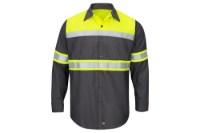 Picture of Red Kap Hi-Visibility Colorblock Ripstop Long Sleeve Work Shirt