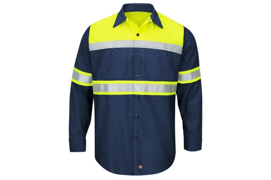 Picture of Red Kap Hi-Visibility Colorblock Ripstop Long Sleeve Work Shirt