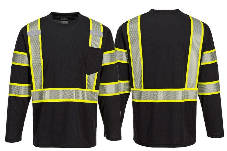 Picture of Portwest Iona Plus Black Long Sleeve T-Shirt