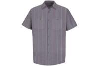 Red Kap Men's Short Sleeve Industrial Stripe Work Shirt