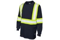 Tough Duck Safety Long Sleeve Cotton T-Shirt Close Up Detail