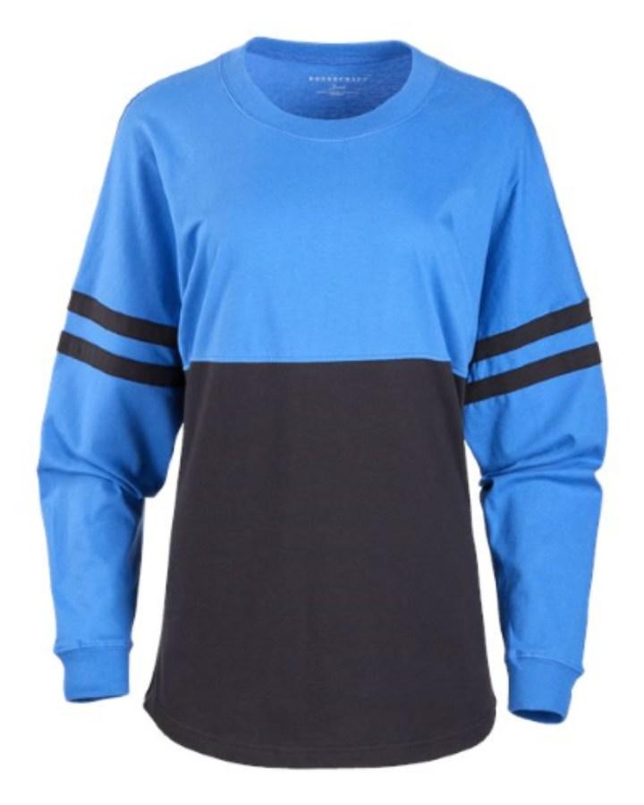 Boxercraft Women's Pom Pom Long Sleeve Jersey T-Shirt Feature Close-up
