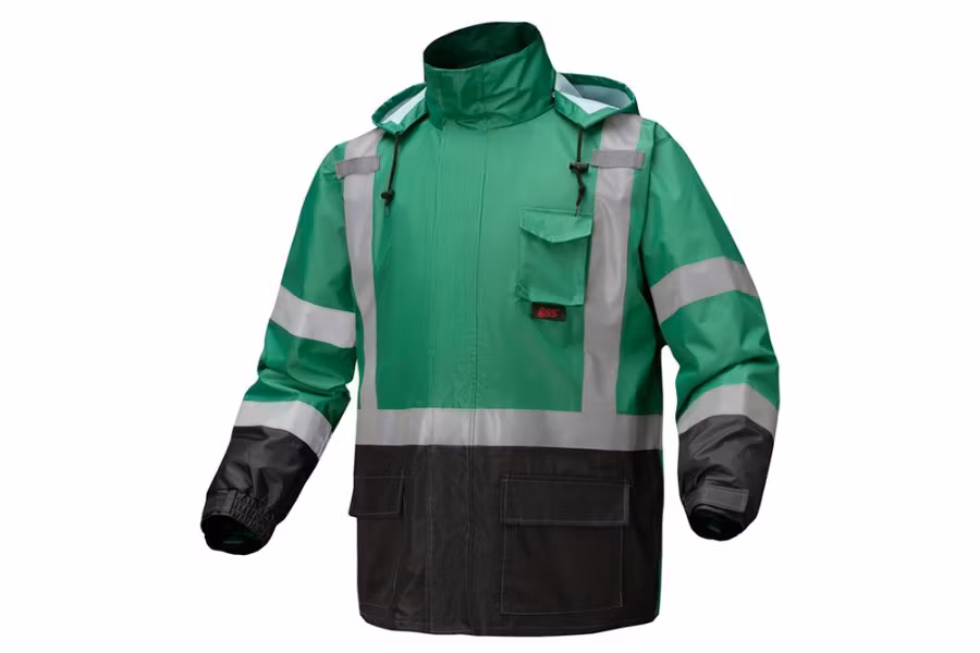Picture of GSS Safety Premium Hooded Rain Jacket with Black Bottom