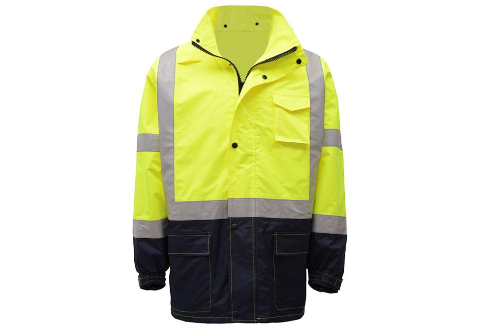 GSS Safety Premium Class 3 Hooded Rain Jacket with Black Bottom | Zip's ...