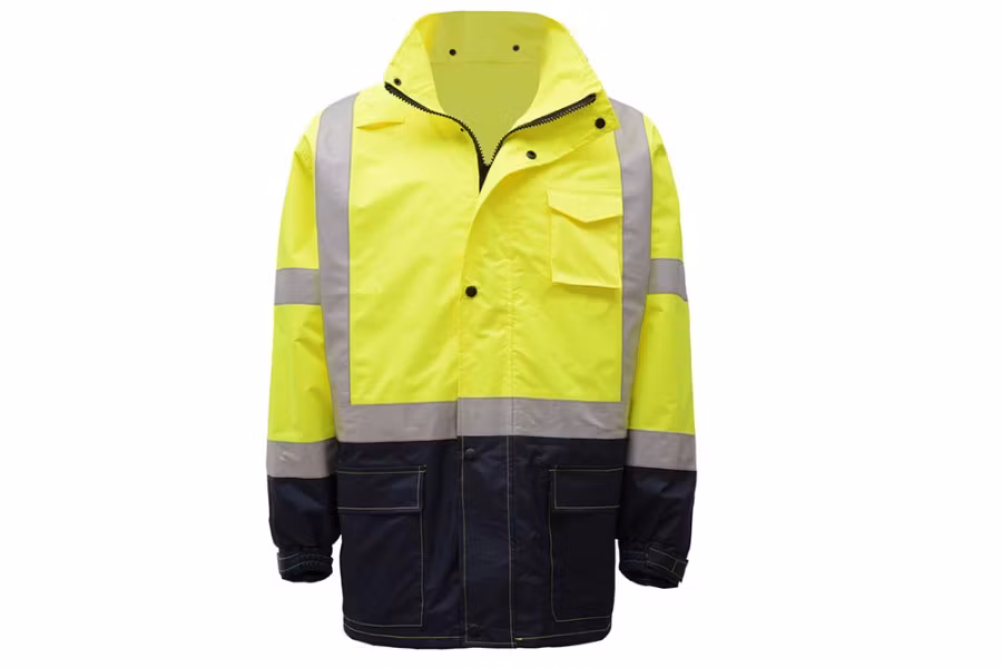 Picture of GSS Safety Premium Class 3 Hooded Rain Jacket with Black Bottom