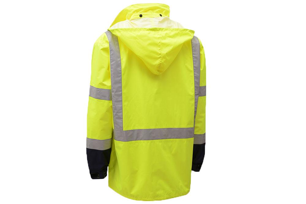 GSS Safety Premium Class 3 Hooded Rain Jacket with Black Bottom | Zip's ...
