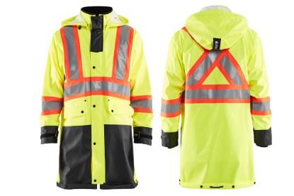 Picture of Blaklader Hi-Vis Long Rain Coat with Contracting Tape