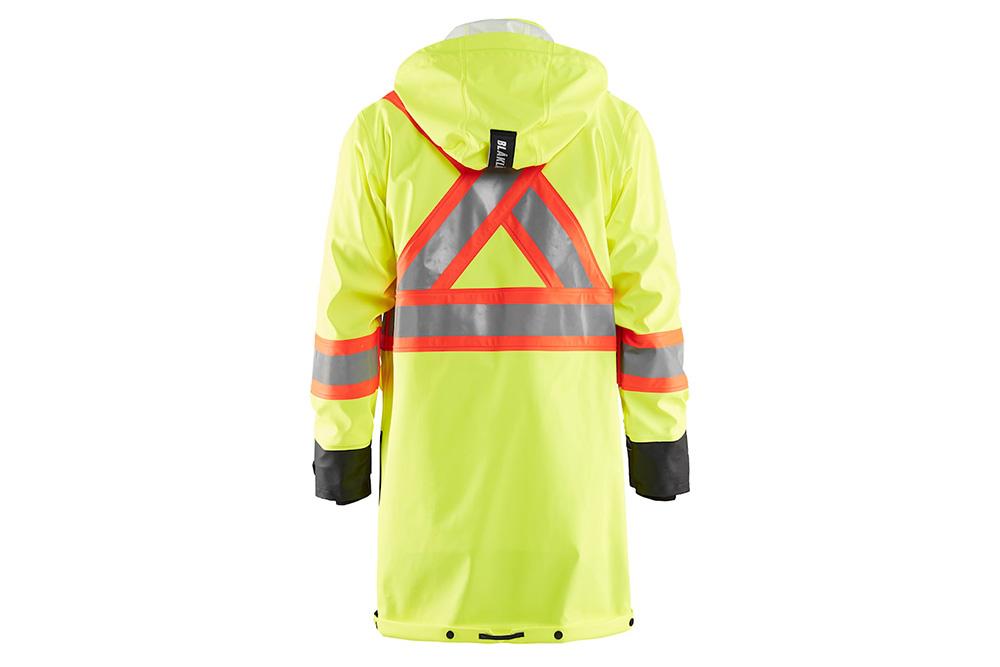 Picture of Blaklader Hi-Vis Long Rain Coat with Contracting Tape