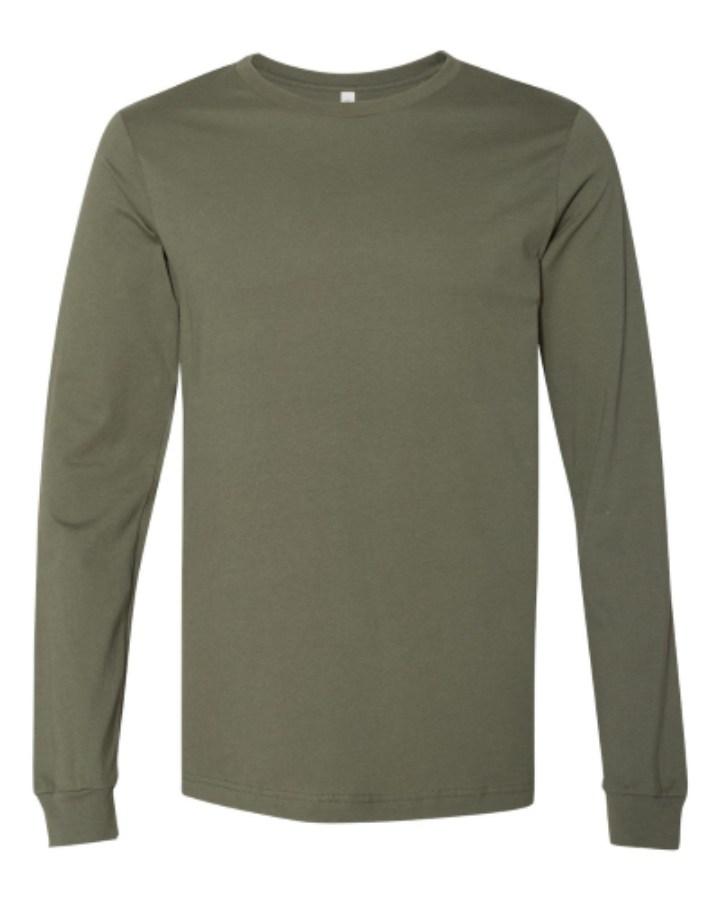 BELLA + CANVAS Jersey Long Sleeve Tee Close Up Detail