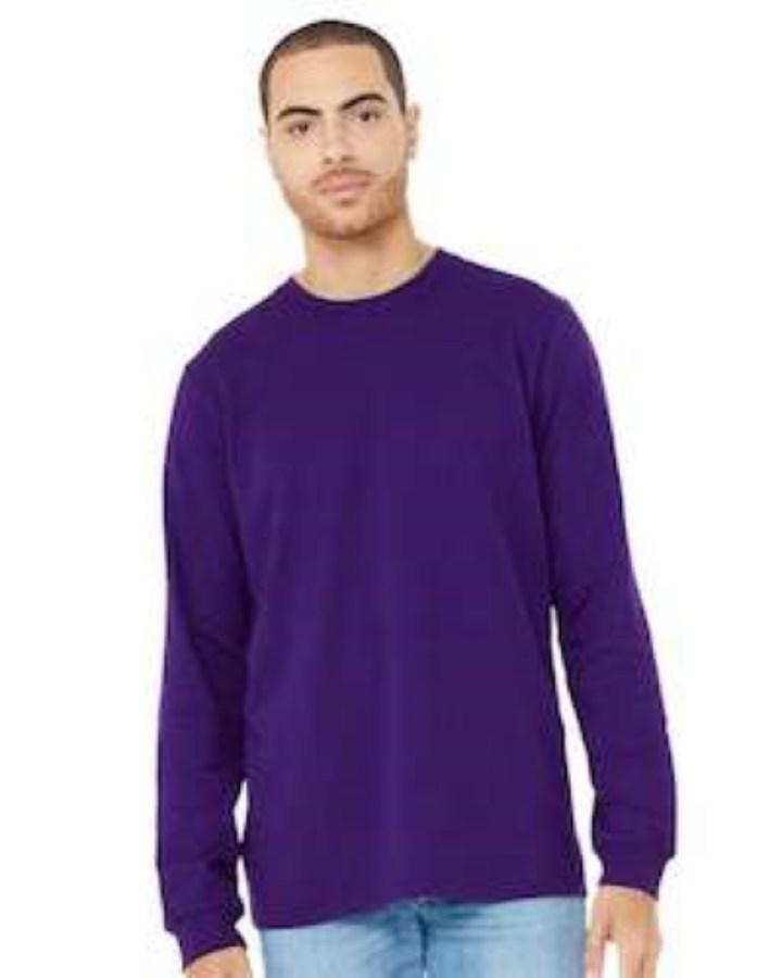 BELLA + CANVAS Jersey Long Sleeve Tee Close Up Detail