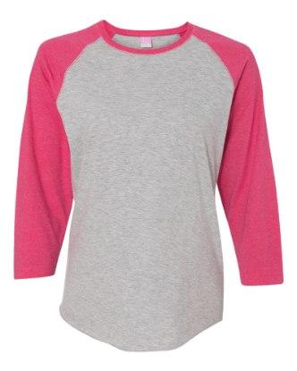 Picture of LAT Women's Baseball Fine Jersey 3/4 Sleeve Tee