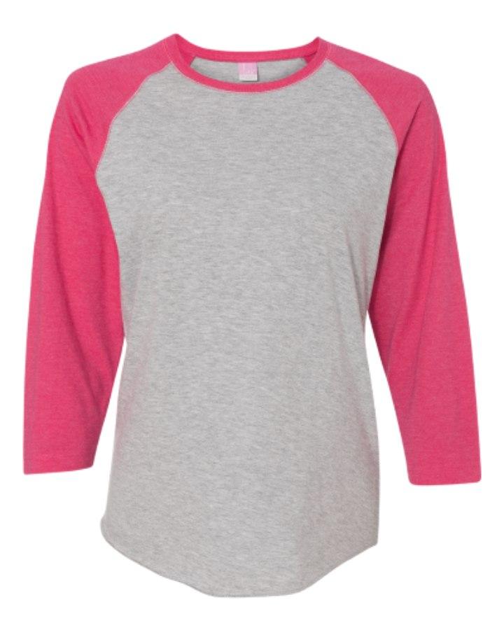 Picture of LAT Women's Baseball Fine Jersey 3/4 Sleeve Tee